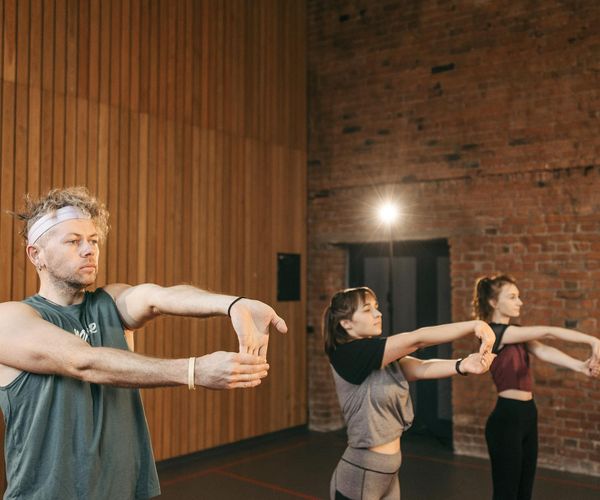 Spacious and clean studio environment for group fitness classes.